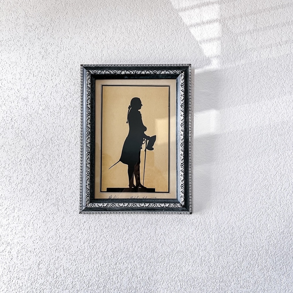 Vintage Catalda for Carson's Silhouettes Borghese Style Colonial Man Framed Art